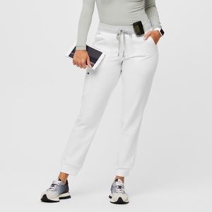 FIGS Women's Optic White High Waisted Tall Jogger Scrub Pants 2.0